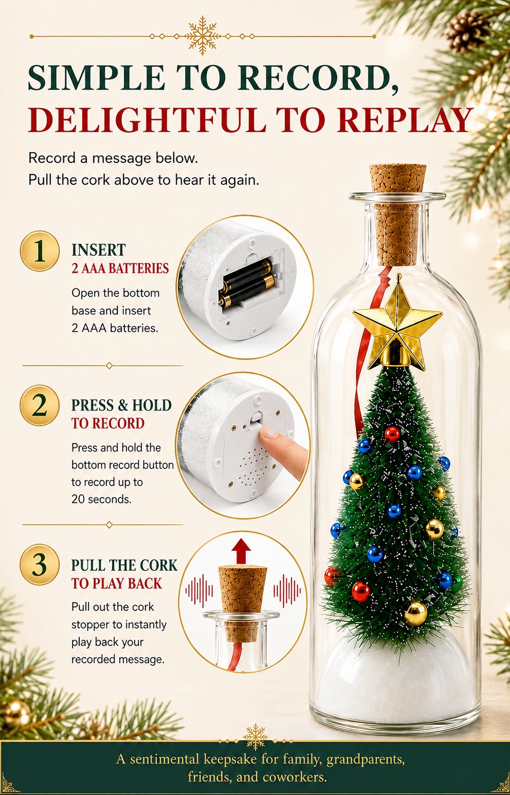 MerryBottle™ – Recordable Christmas Message Keepsake
